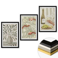 WANDBILDER 3er-Set - 40x60 cm Schwarzer Rahmen - Rustikale Cocktails mit Olivenblüten - Schwarz, Kunststoff (40/60cm) - ArtPrintCave