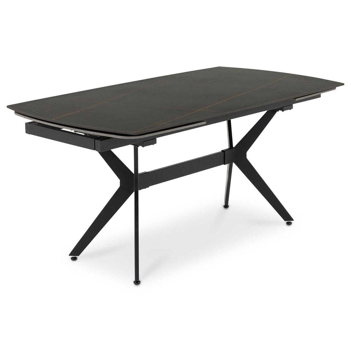 ESSTISCH LEANA schwarz - Schwarz, Metall (90/160/76cm) - IDIMEX