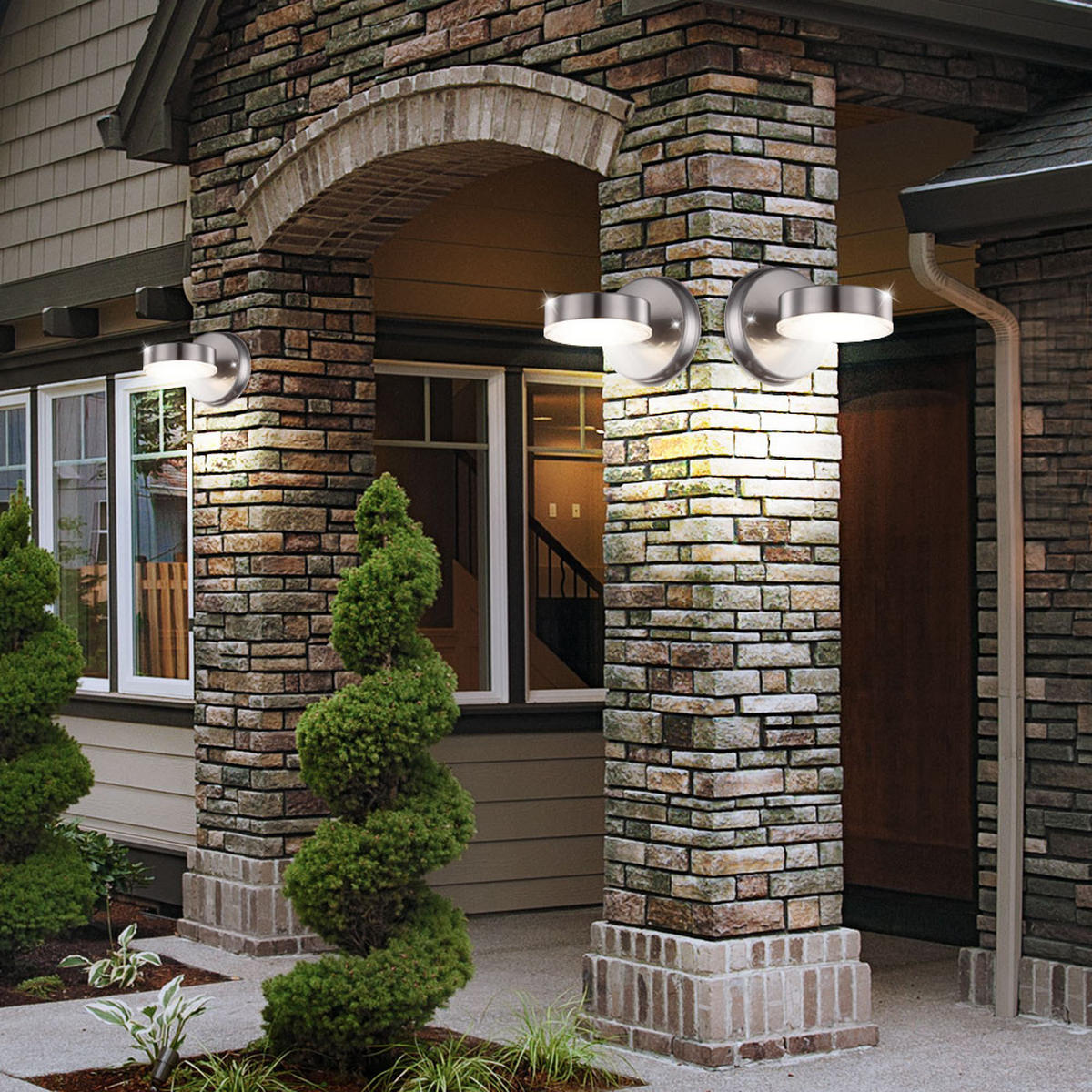 LED WANDLEUCHTE Edelstahl Silber 3er Set - Silberfarben, Metall (11.5/11.5/11.5cm) - Globo Lighting