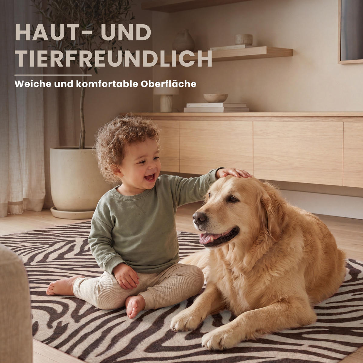 TEPPICH - Zebra - Streifen - Braun - 150x90 cm - Schwarz, Kunststoff/Textil (150/0.4cm) - OnlyWow
