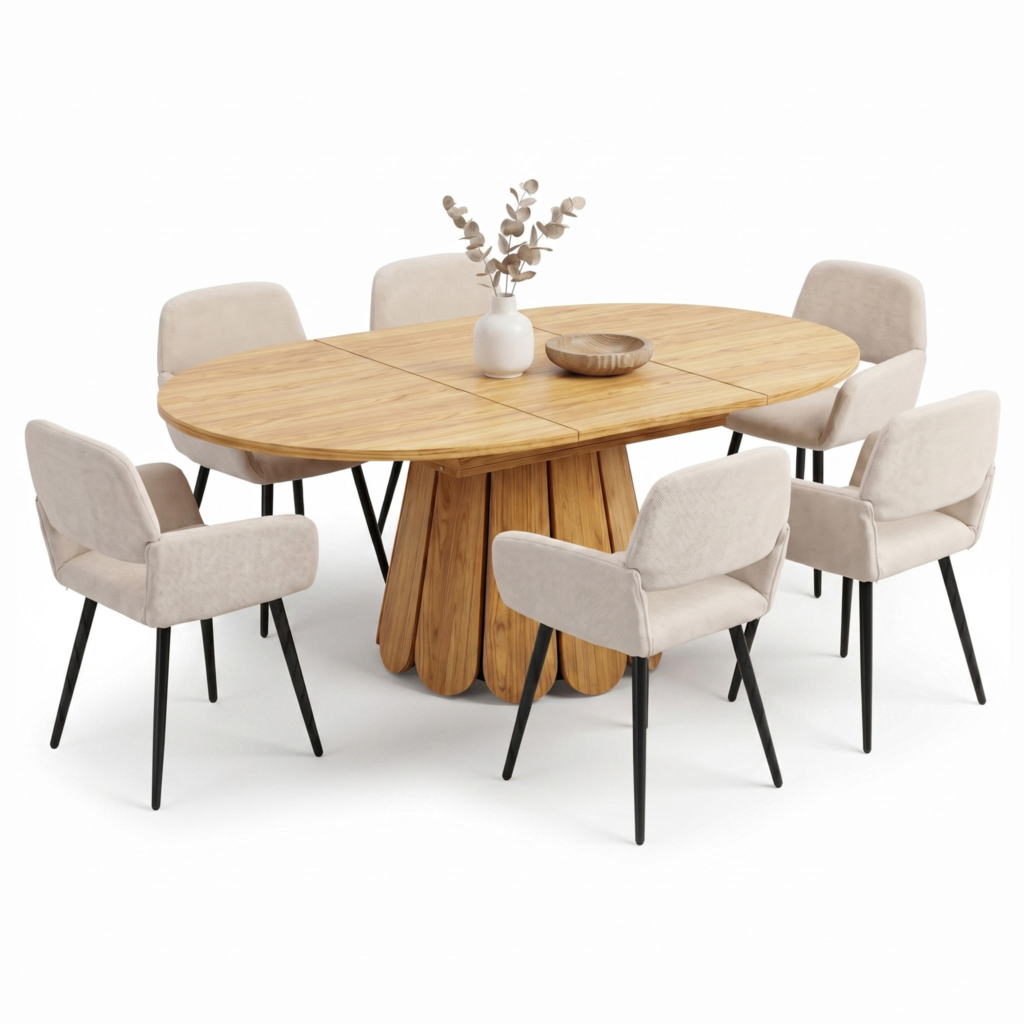 Urban Meuble JÍDELNÍ SET 1+6, rozkládací stůl se 6 jídelními židlemi