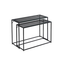 KONSOLENTISCHE 2er-Set ALCUDIA, Einscheibensicherheitsglas, Schwarz, 100 x 40 x 77 cm - Schwarz, Glas/Metall (40/100/77cm) - KADIMA DESIGN
