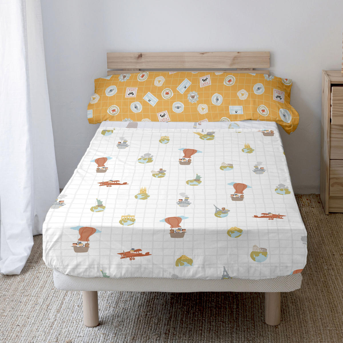 OBERLAKEN set 2 teiliges World trip 180x270 cm (Komfortgrösse) - Multicolor, Textil (180/270cm) - Happy Friday
