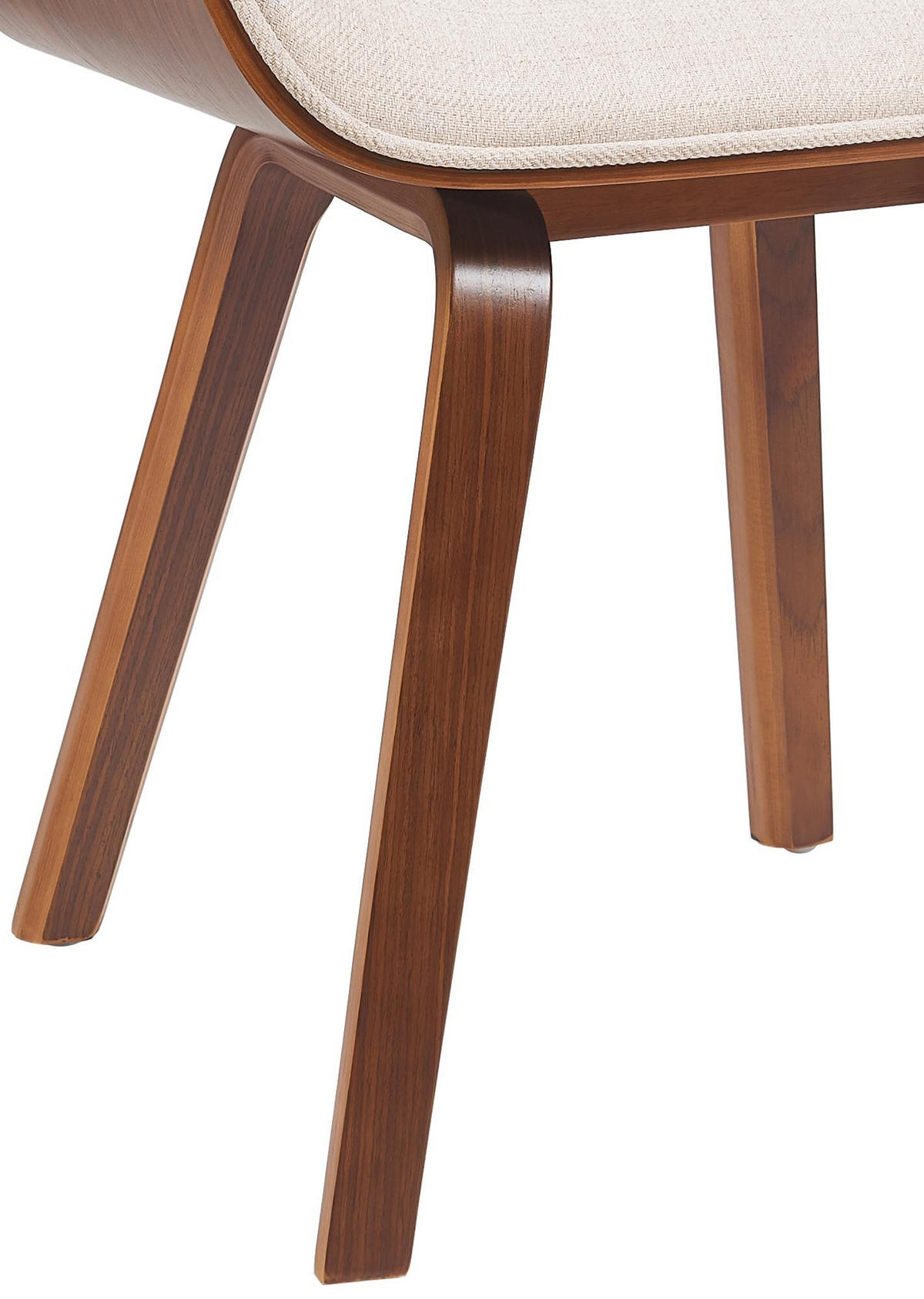 BESUCHERSTUHL Stoff Walnuss/Creme - Walnussfarben/Creme, Holz/Textil (55/80/41cm) - CLP
