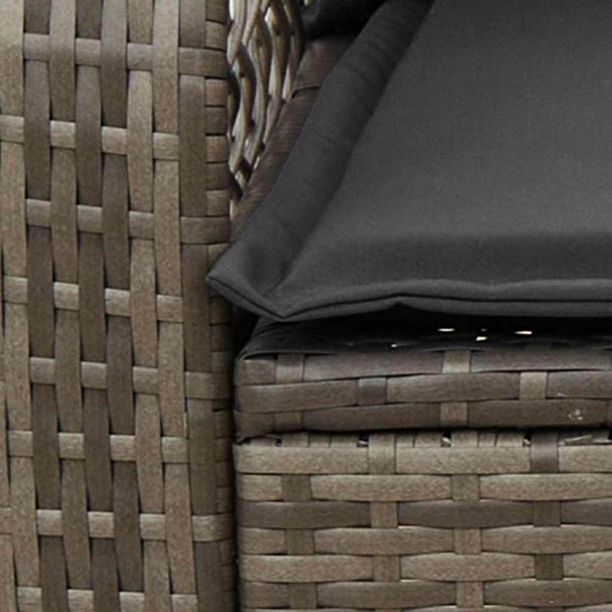 GARTEN-SCHAUKELSTUHL Mit Kissen Grau Poly Rattan - Grau, Kunststoff (75/75/67cm) - vidaXL