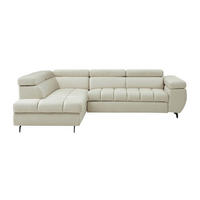 SCHLAFSOFA - 5 Personen - Samt - Beige - Beige, Textil (274/80/204cm) - Vente-Unique