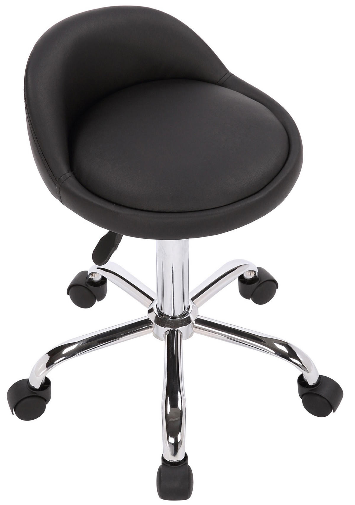 ARBEITSHOCKER Tommy Kunstleder schwarz - Schwarz, Metall (36/72/43cm) - TPFLiving