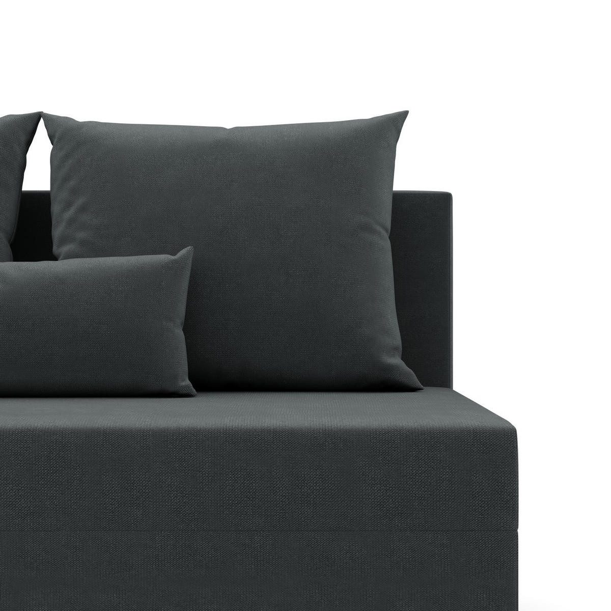 ECKSOFA MIT SCHLAFFUNKTION FERMO BONELL Dunkelgrau - Dunkelgrau, Textil (137/201cm) - Mebligo