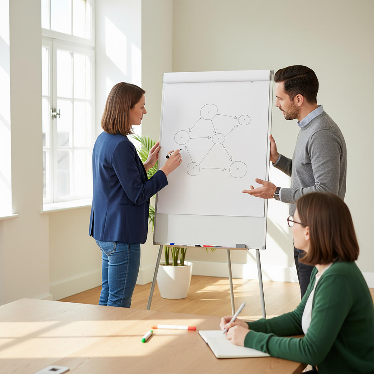 FLIPCHART Whiteboard - Weiß, Kunststoff/Metall (70/100/1.1cm) - Relaxdays