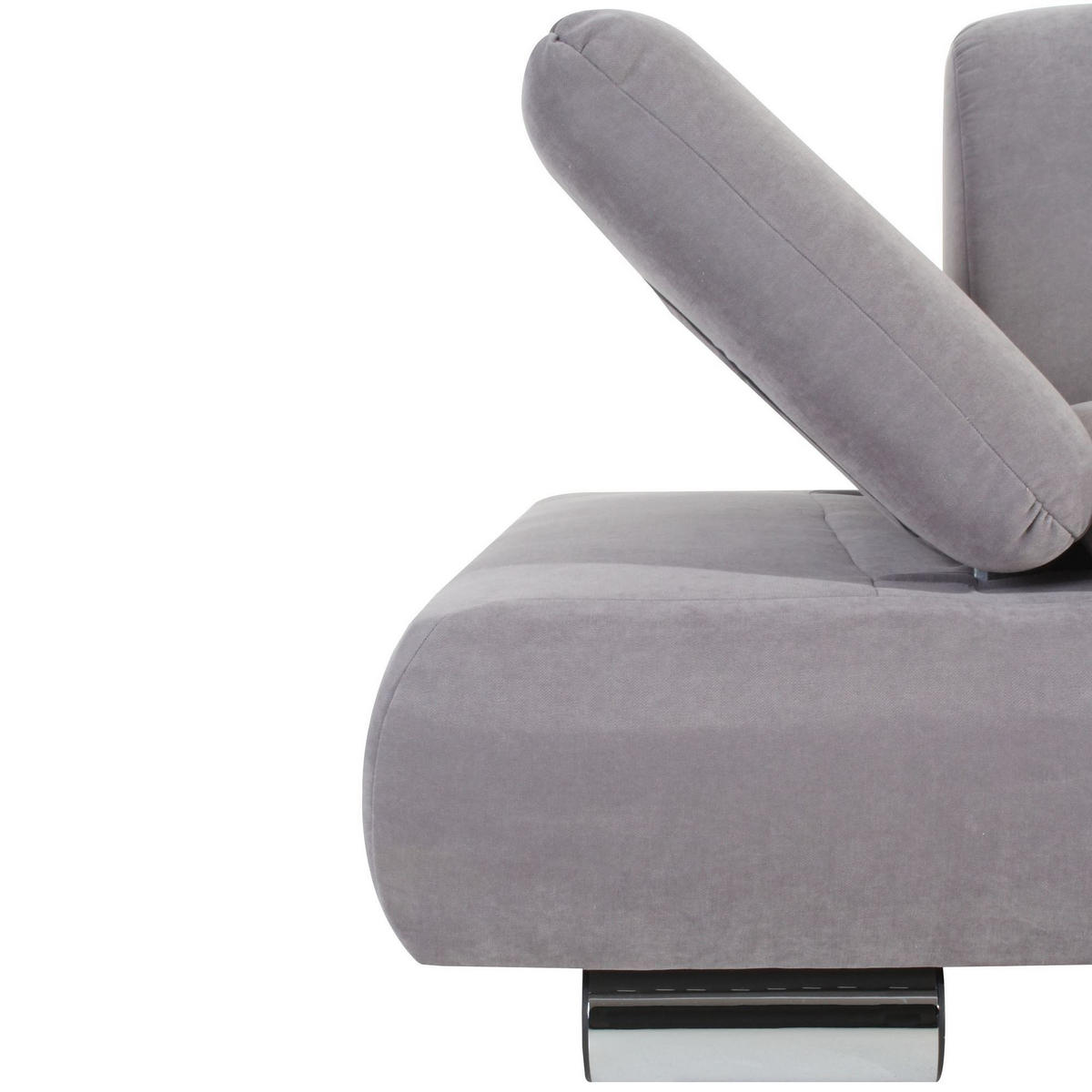 SOFA 2-Sitzer Kaye Bezug Veloursstoff Metallfuß verchromt / silber - Grau, Kunststoff (190/76/90cm) - 58aufmkessel
