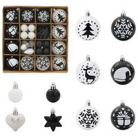 WEIHNACHTSKUGEL-SET 40 -teilig 6/6/6 cm Schwarz Kunststoff - Schwarz, Kunststoff (6/6/6cm) - vidaXL