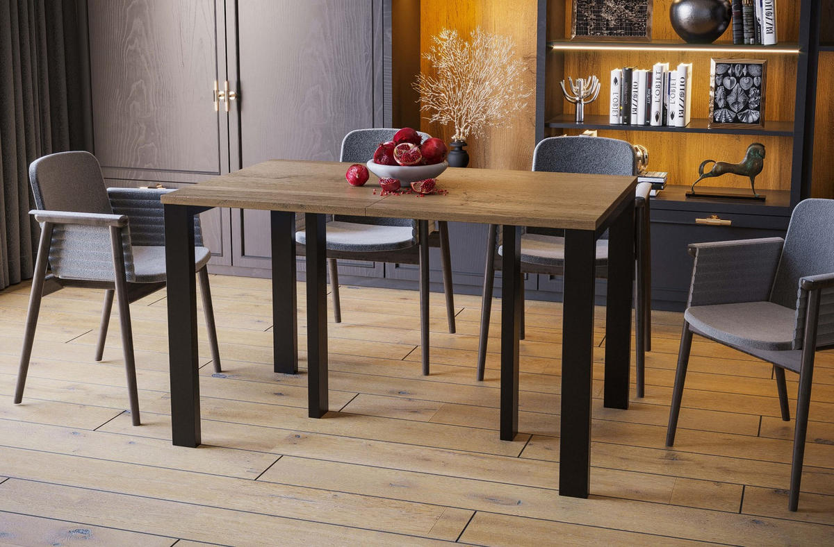 ESSTISCH Vast ausziehbar bis 330 cm - Eiche Wotan, Holzwerkstoff (130/80/76cm) - Endo-Moebel