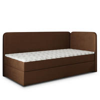 BOXBETT GINA 100x200 cm mit Matratze und Topper, H2+H3 - Braun - Braun, Holz (100/200cm) - MASSENO