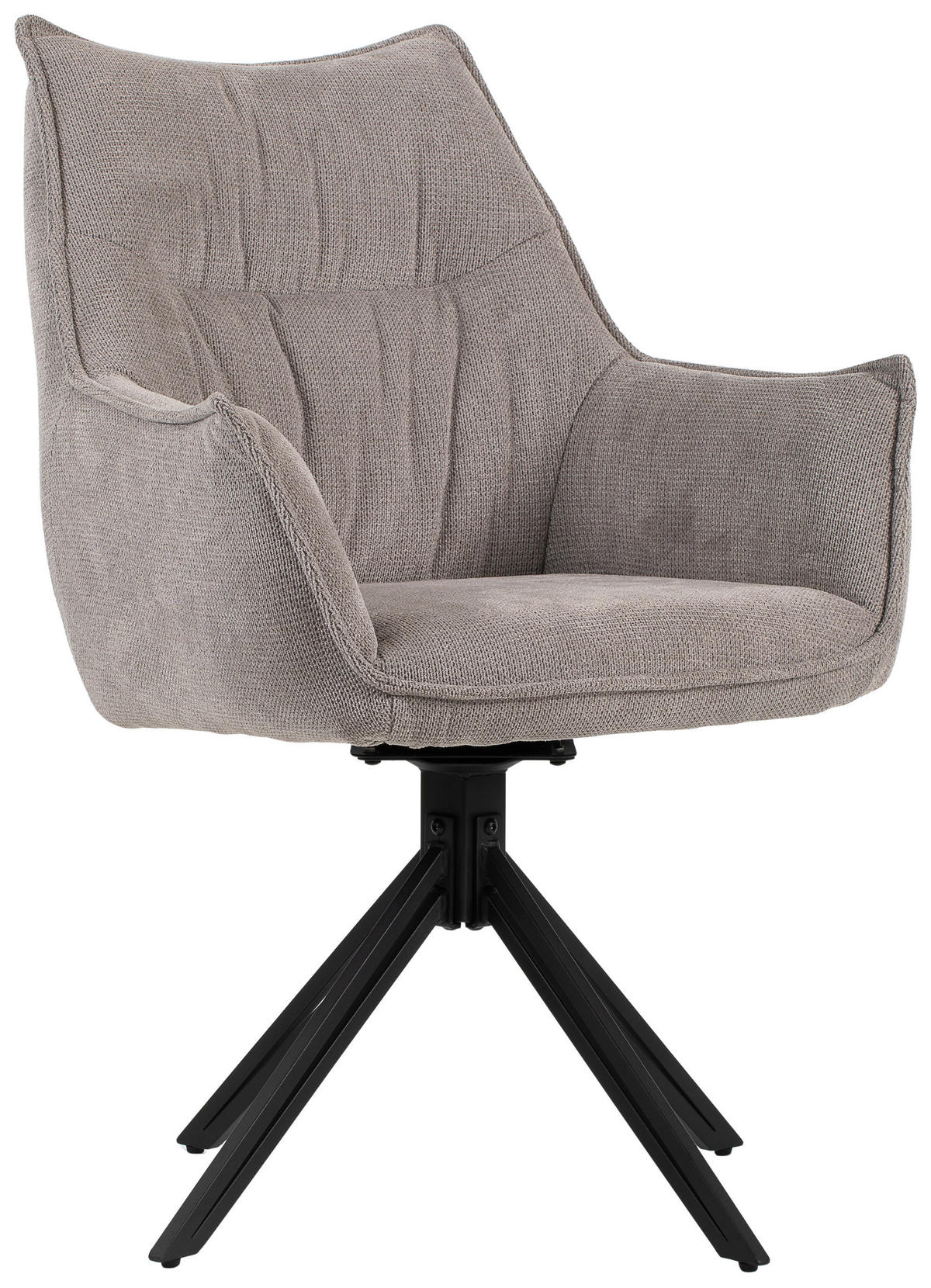 ESSZIMMERSTUHL 2-er Set Ginosa hellgrau drehbar - Beige/Hellgrau, Textil/Metall (62/90/66cm) - Mr. Deko