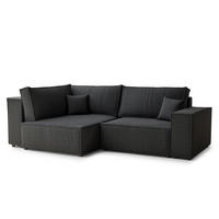 ECKSOFA MIT SCHLAFFUNKTION Tonga Anthrazit Webstoff - Anthrazit/Schwarz, Holz/Holzwerkstoff (105/225cm) - Maison de Reve