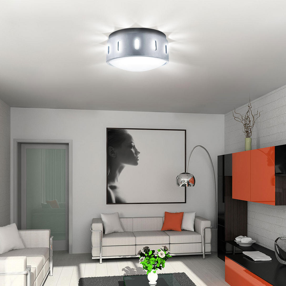 LED WANDLEUCHTE CHIRON Silber Glas satiniert - Silberfarben, Glas (14/7.6/14cm)