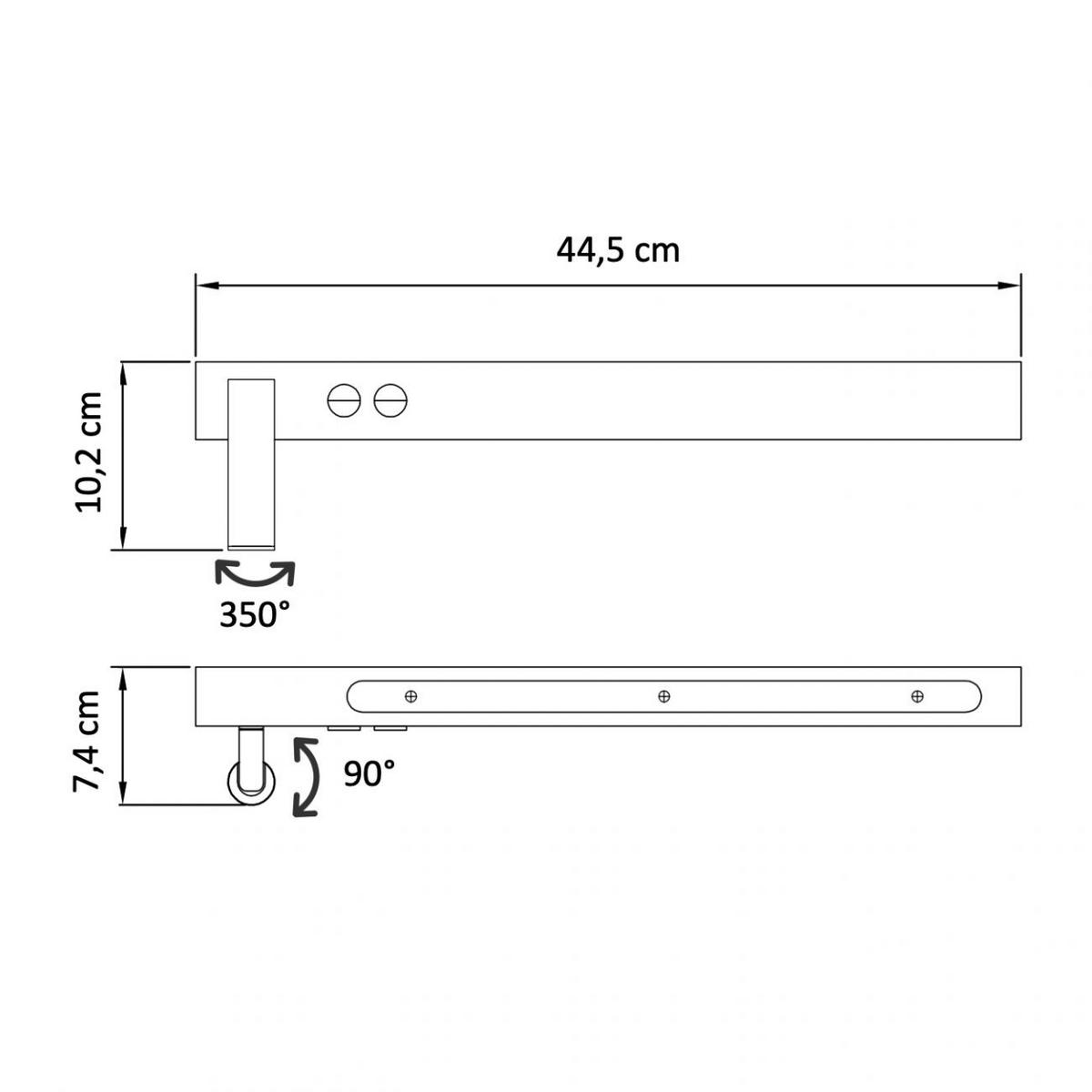 WANDLEUCHTE Stanli, Weiß, 45cm - Weiß, Metall (45/45/45cm) - KOSILUM