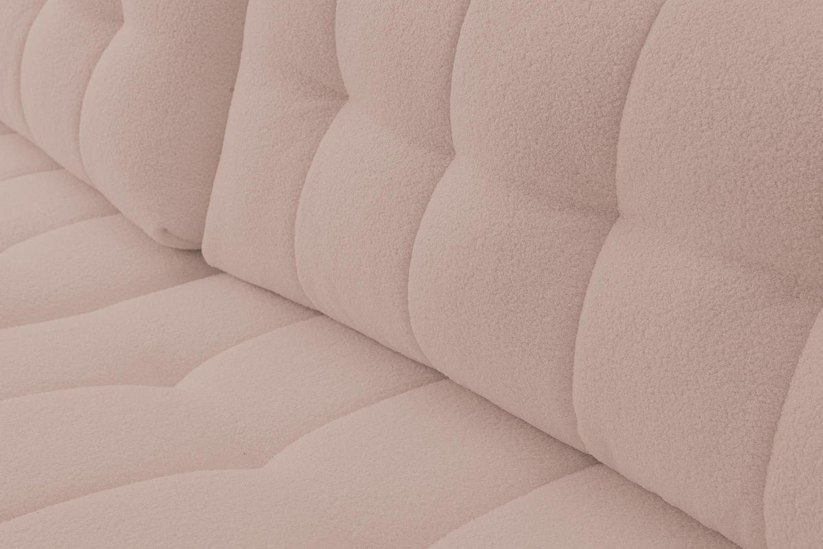 ECKSOFA Masina Beige, Schlafsofa aus Veloursstoff - Beige, Holzwerkstoff (245/143cm) - Bettso