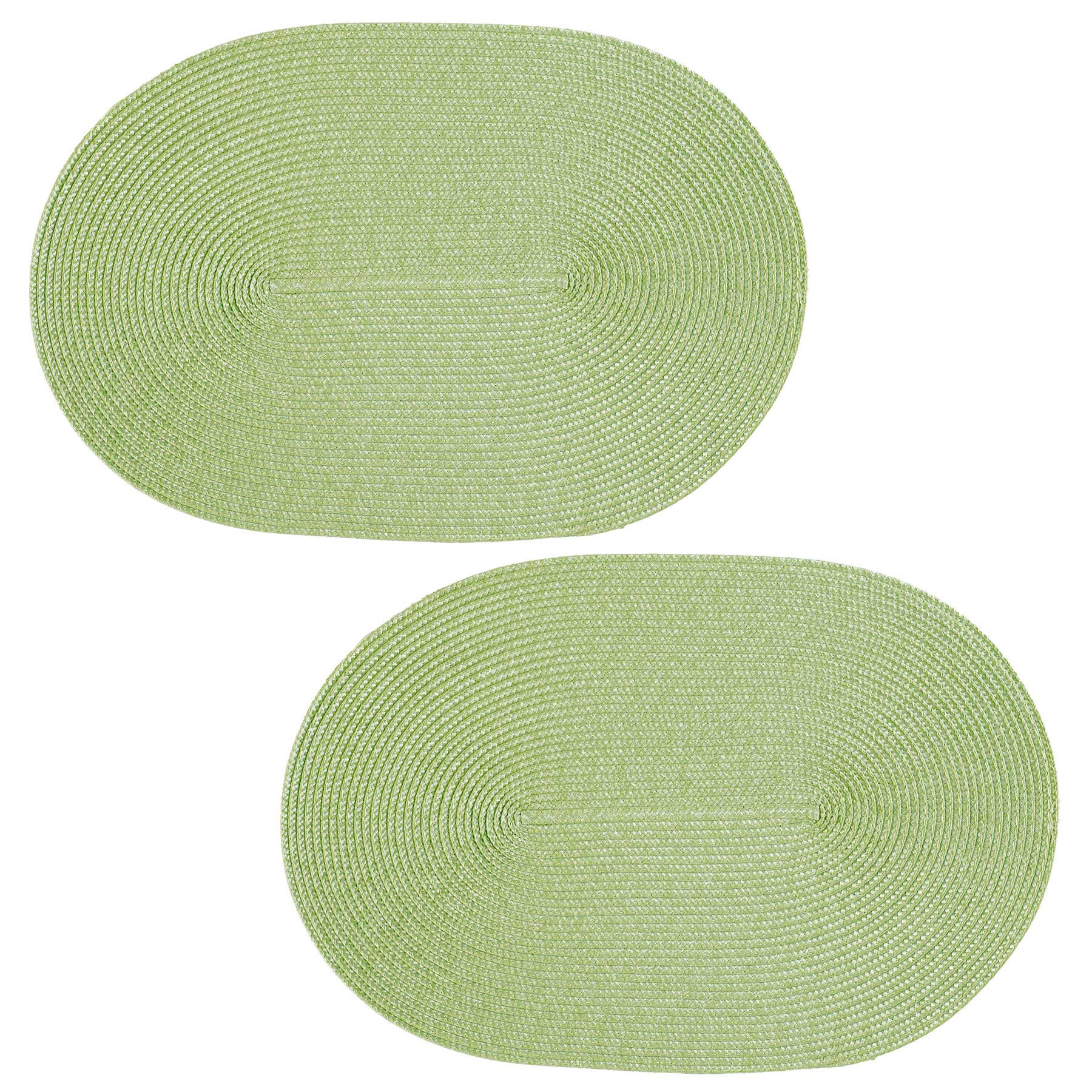 PLATZSET 2er Set Polypro Pistazie oval 45x30 cm Tischset - Hellgrün, Kunststoff (30/45cm) - TiborTex