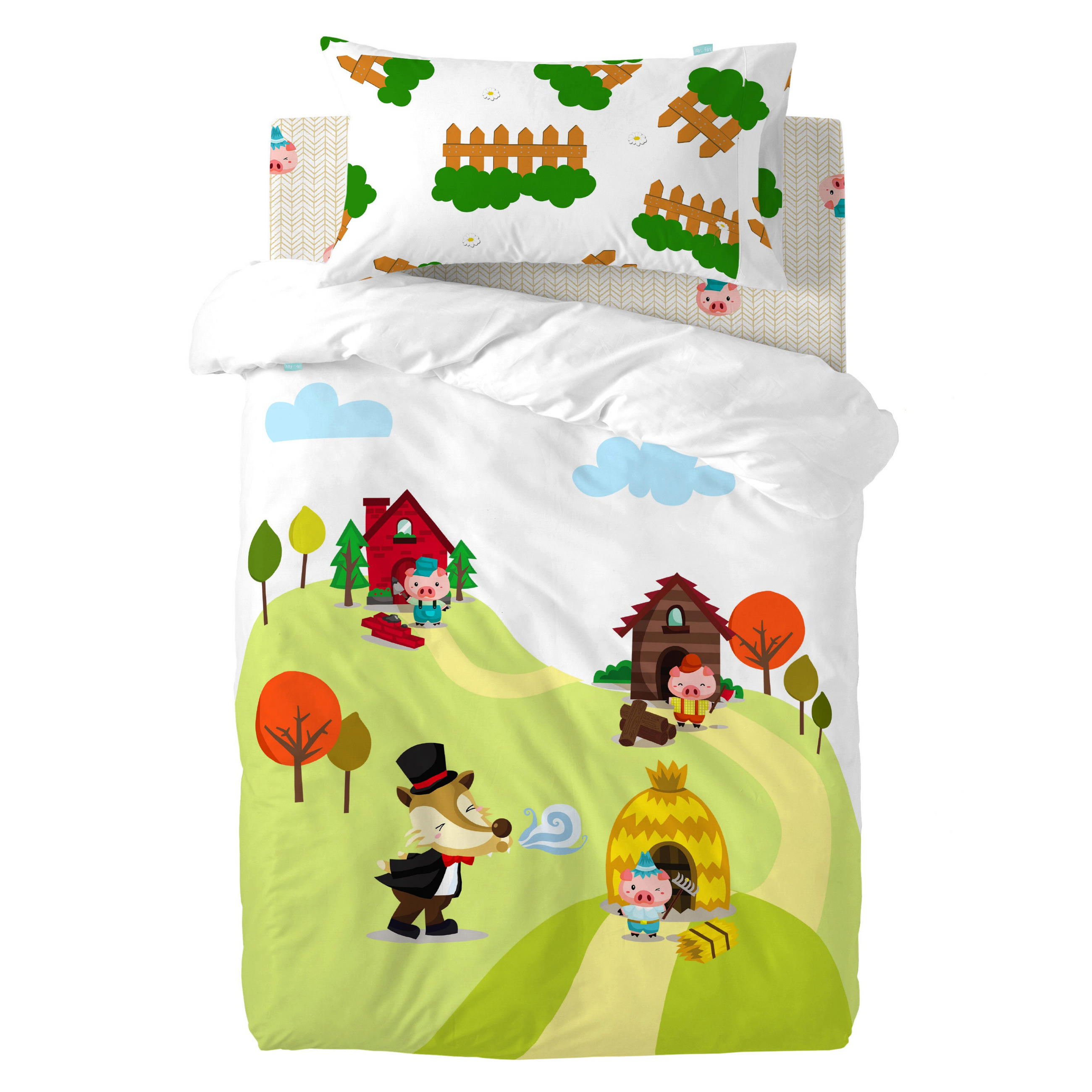 BETTBEZUG 2er-Set teiliges piggys 115x145 cm (kinderbett) mehrfarbig - Multicolor, Textil (115/145cm) - Happy Friday