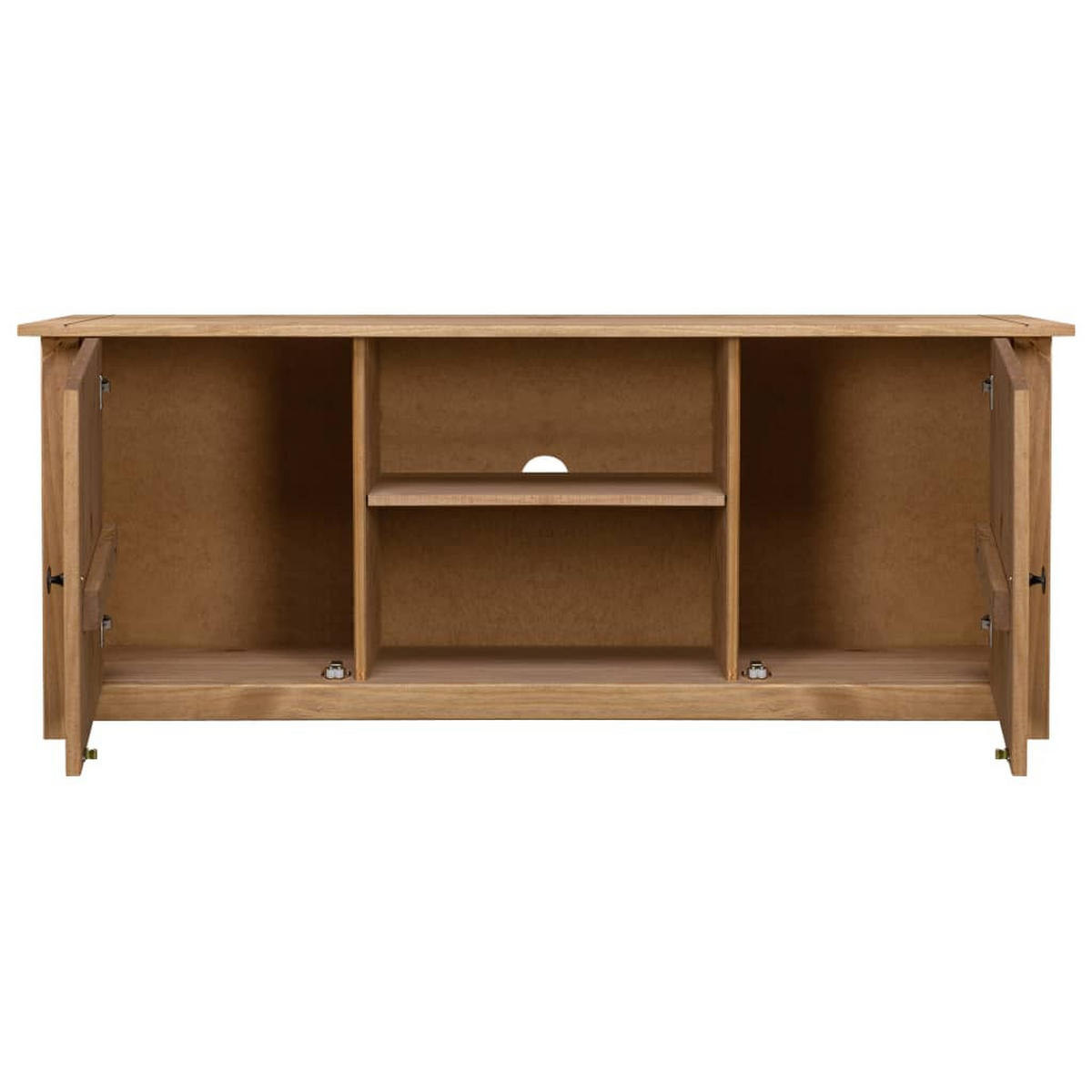 LOWBOARD mit 2 Türen, 2 Fächern 120/40/50 cm aus Massivholz Panama-Kiefer - Braun, Holz (120/50/40cm) - vidaXL