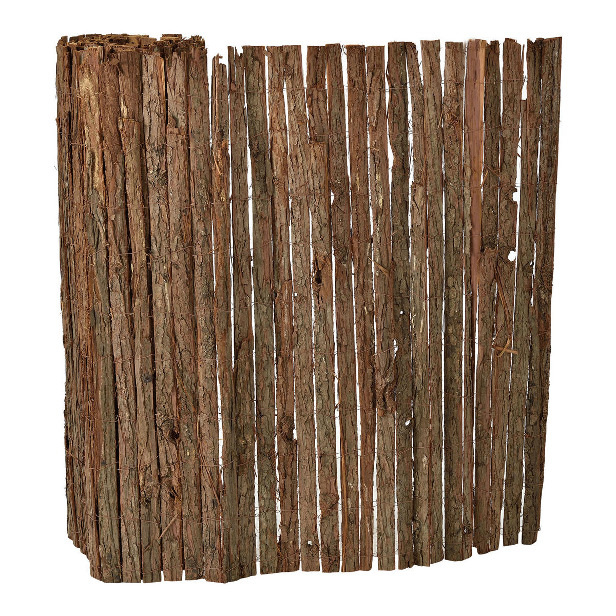 RINDENZAUN Zamora - Dunkelbraun, Naturmaterialien (300/100cm) - casa.pro