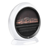 LED Elektrokamin Mini Tisch Standkamin mit Flammeneffekt 1500W Weiß - Weiß, Metall (18/35/30.5cm) - HOMCOM
