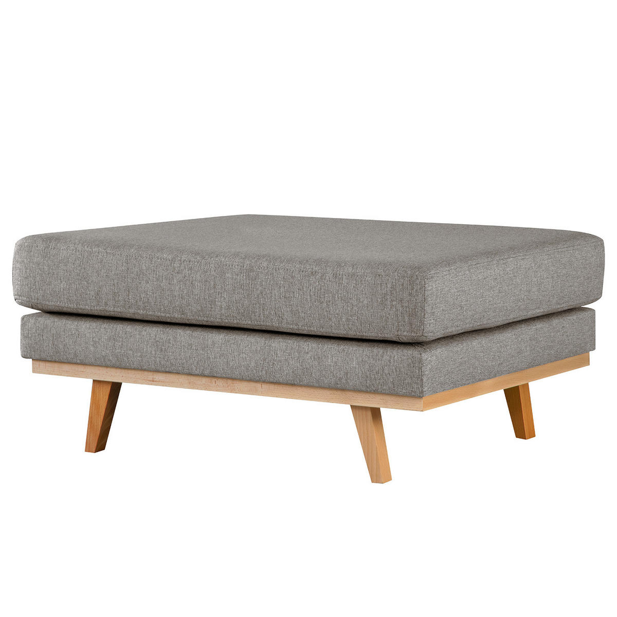 POLSTERHOCKER - Graubraun/Buchefarben, Textil (85/43/60cm) - home24