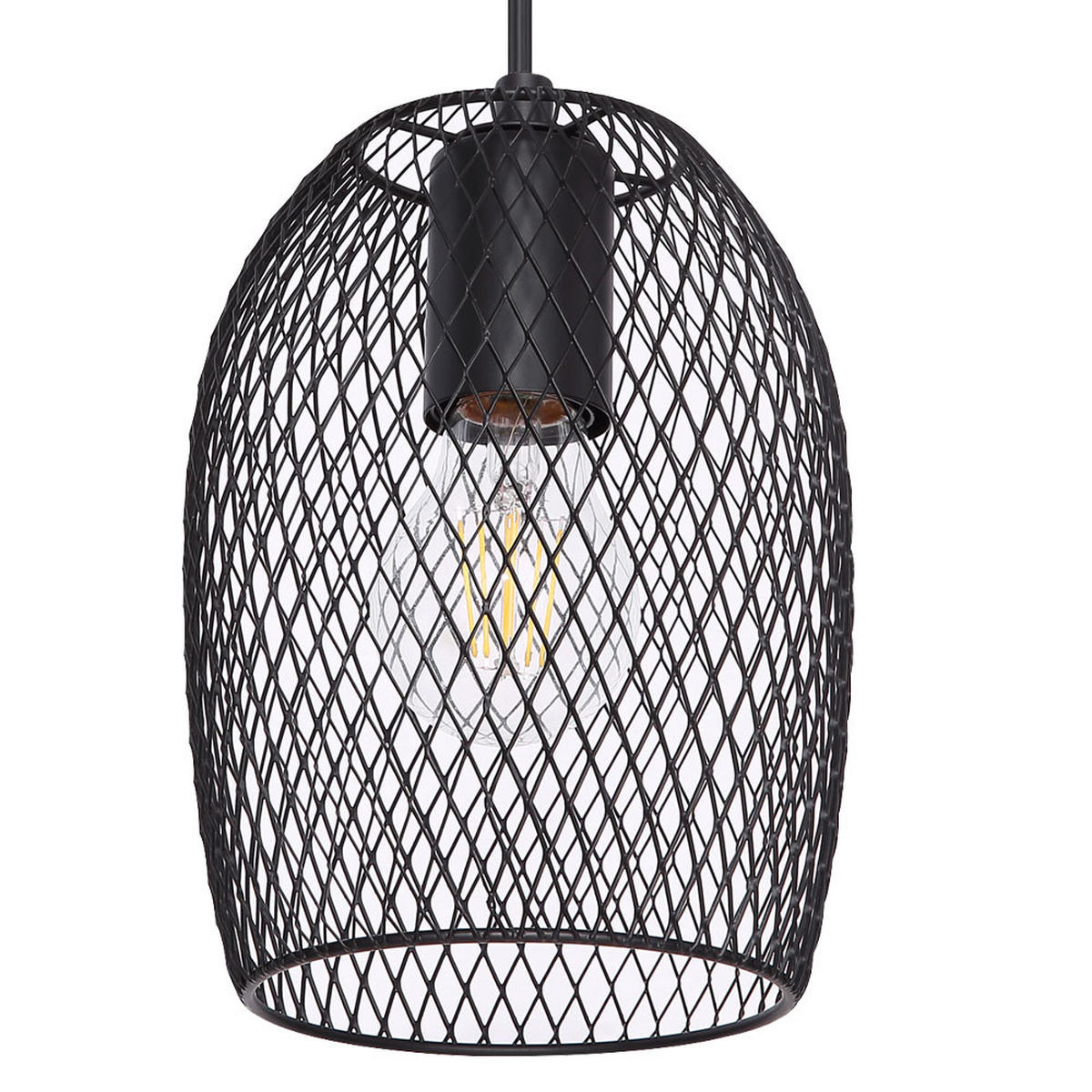 LED HÄNGELEUCHTE DOPS Geflecht Schwarz - Schwarz, Metall (100/15/150cm)