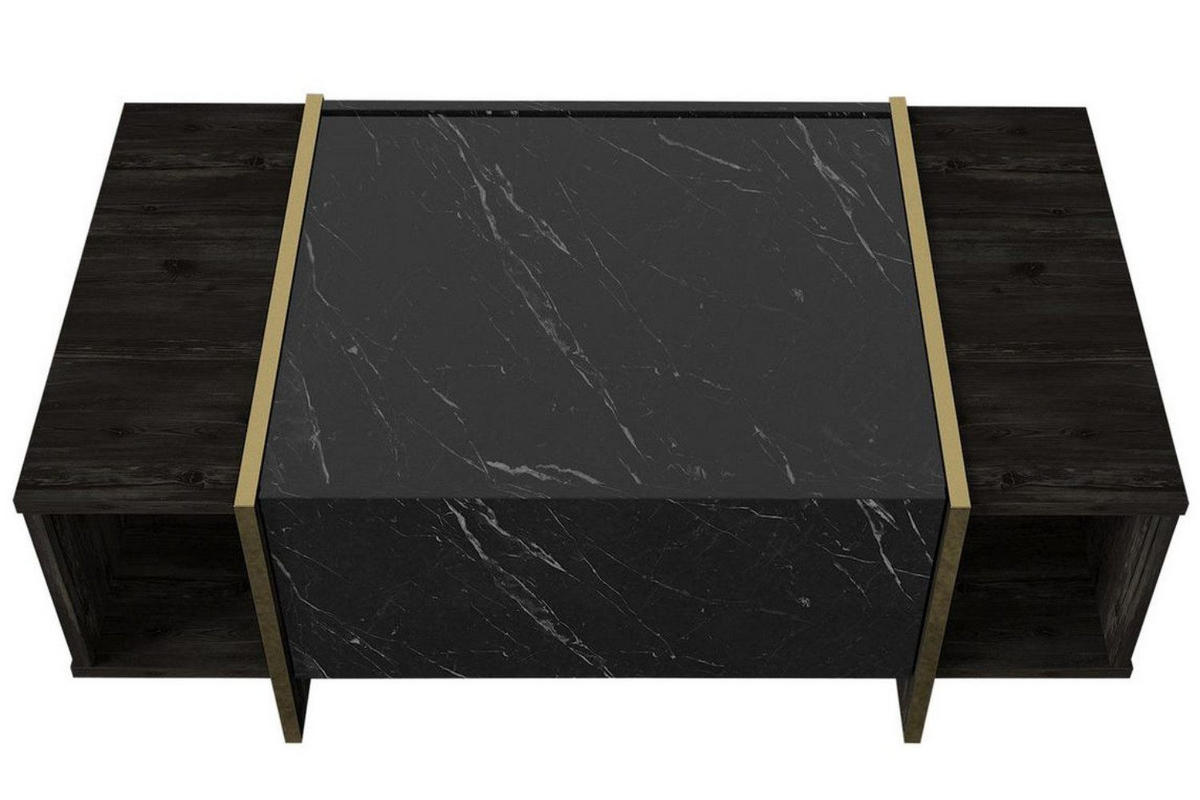 COUCHTISCH 103,8 x 37,3 x 60 cm Dunkelgrau Wohnzimmertisch - Schwarz, Holzwerkstoff (37/104/60cm) - Ibonto