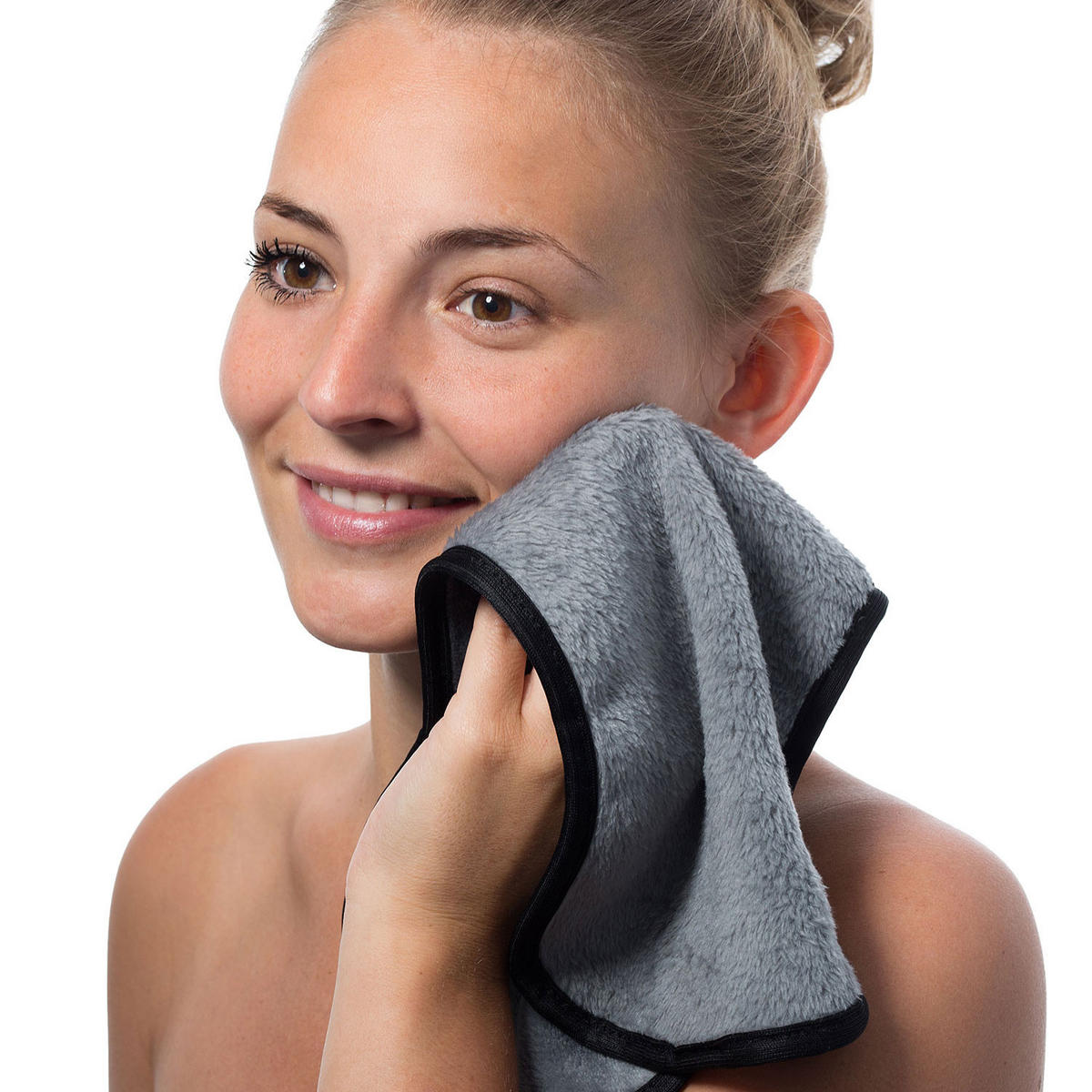 ABSCHMINKTÜCHER, 3er-Set, 40x18 cm, 80% Polyester, 20% Polyamid, Grau - Anthrazit, Textil (18/40cm) - Zollner24