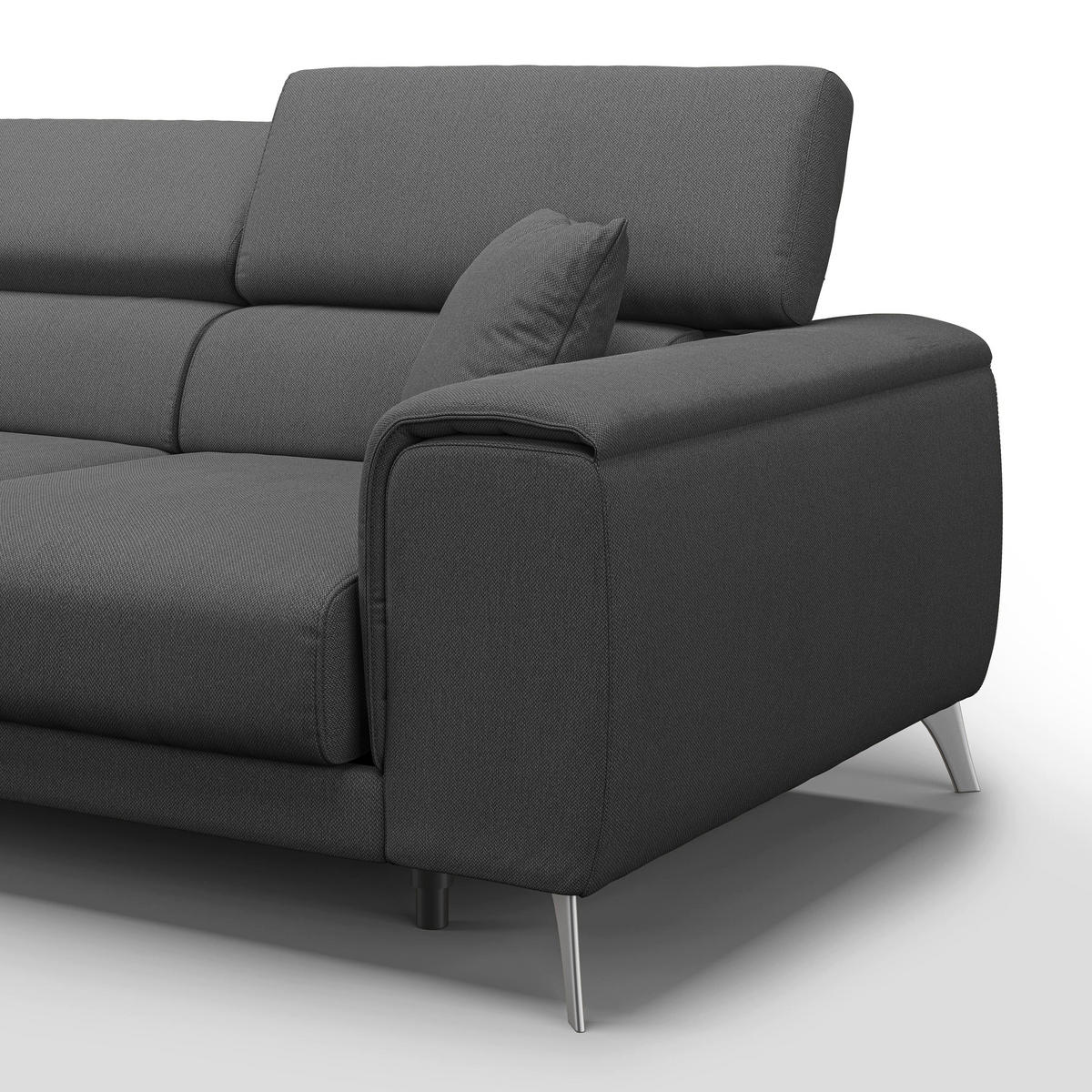 LINEARSOFA Fusion - Anthrazit, Textil (260/74/102cm) - Divani.store