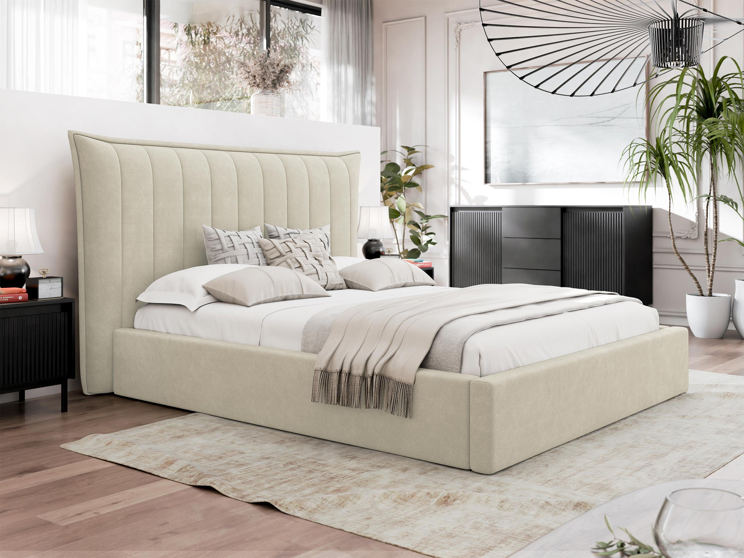 POLSTERBETT Lilikus - Beige/Naturfarben, Holz/Holzwerkstoff (160/200cm) - MIRJAN24