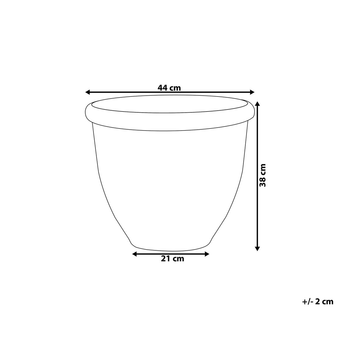 BLUMENTOPF dunkelbraun rund 44/44/38 cm Tesalia - Braun, Stein (38cm) - Beliani