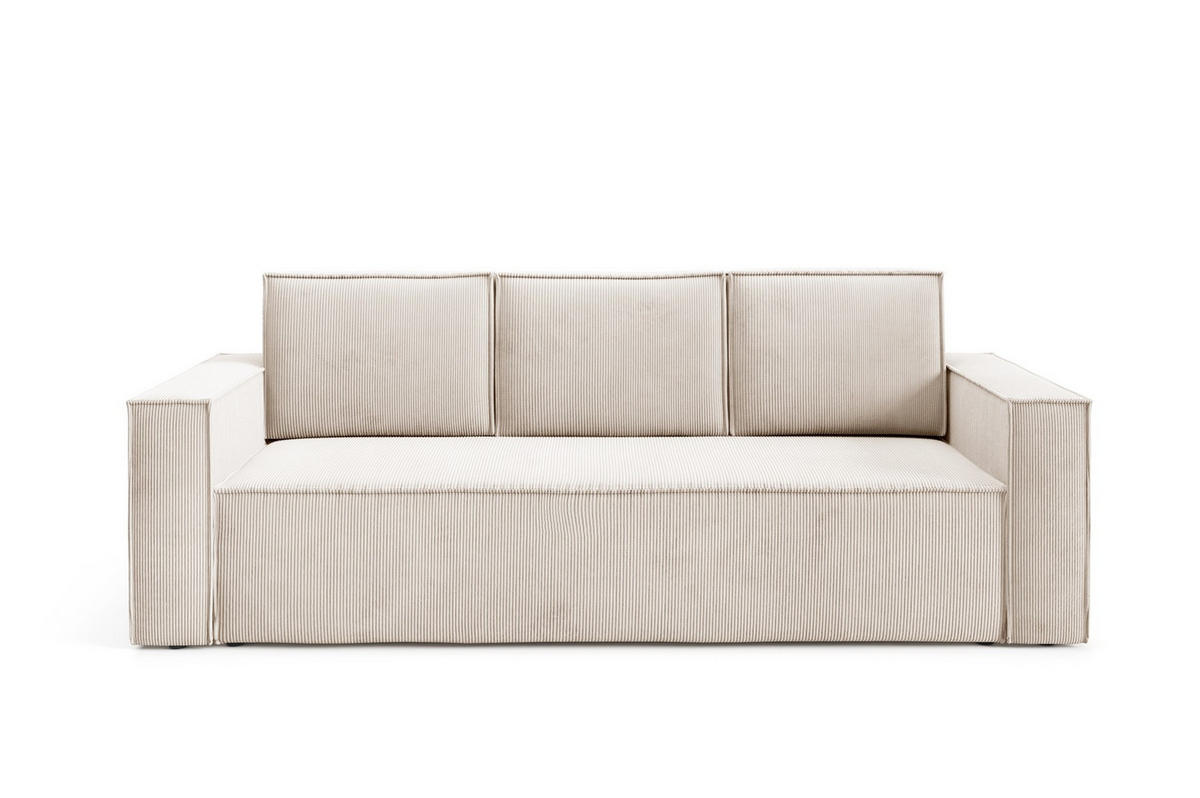 SOFA Roda Beige, Kordsofa mit Schlaffunktion - Beige, Holzwerkstoff/Textil (248/93/96cm) - Bettso