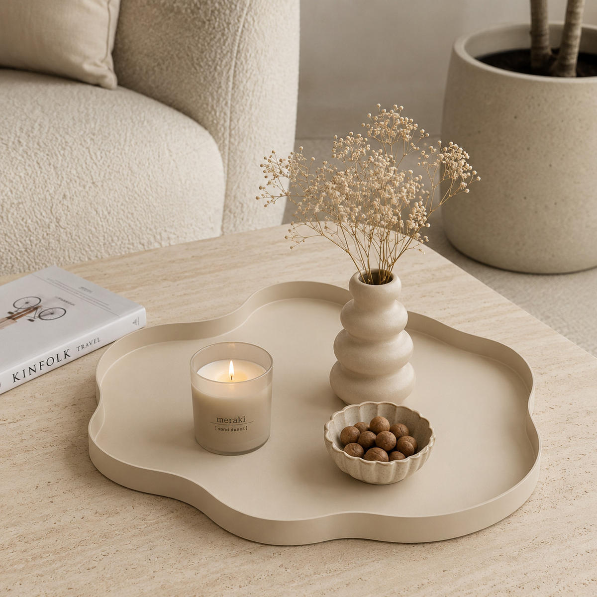 TABLETT Serva - Beige, Metall (40/3/40cm) - LOFT42