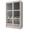 SCHWEBETÜRENSCHRANK 200/120/62 2-türig - Silberfarben/Weiß, Holz/Kunststoff (120/200/62cm) - MÖBEL KRYSPOL