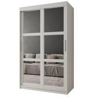 SCHWEBETÜRENSCHRANK 200/120/62 2-türig - Silberfarben/Weiß, Holz/Kunststoff (120/200/62cm) - MÖBEL KRYSPOL