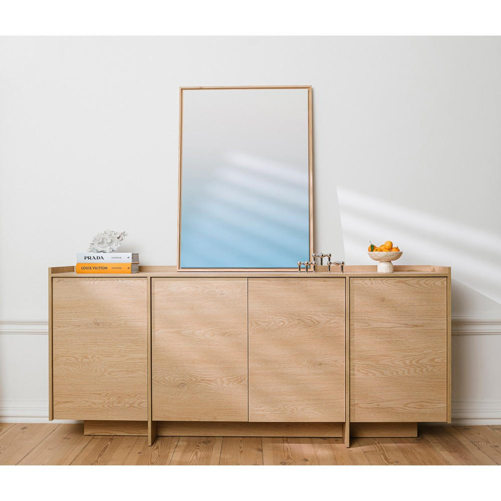 KOMMODE Juni mit 4 Türen, 200 cm, eiche Cremona - Eichefarben, Holzwerkstoff (200/90/38cm) - Beautysofa