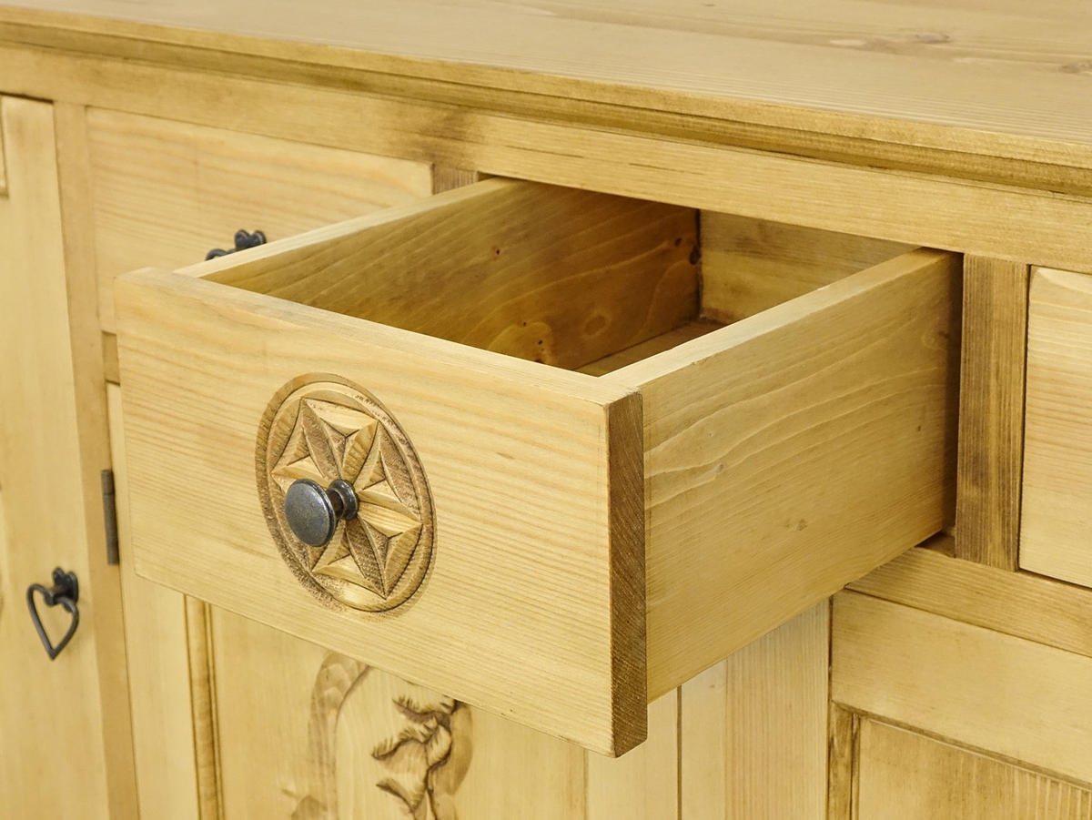 SIDEBOARD aus Massivholz JAGNA - Honig, Holz (200/85/46cm) - Seart