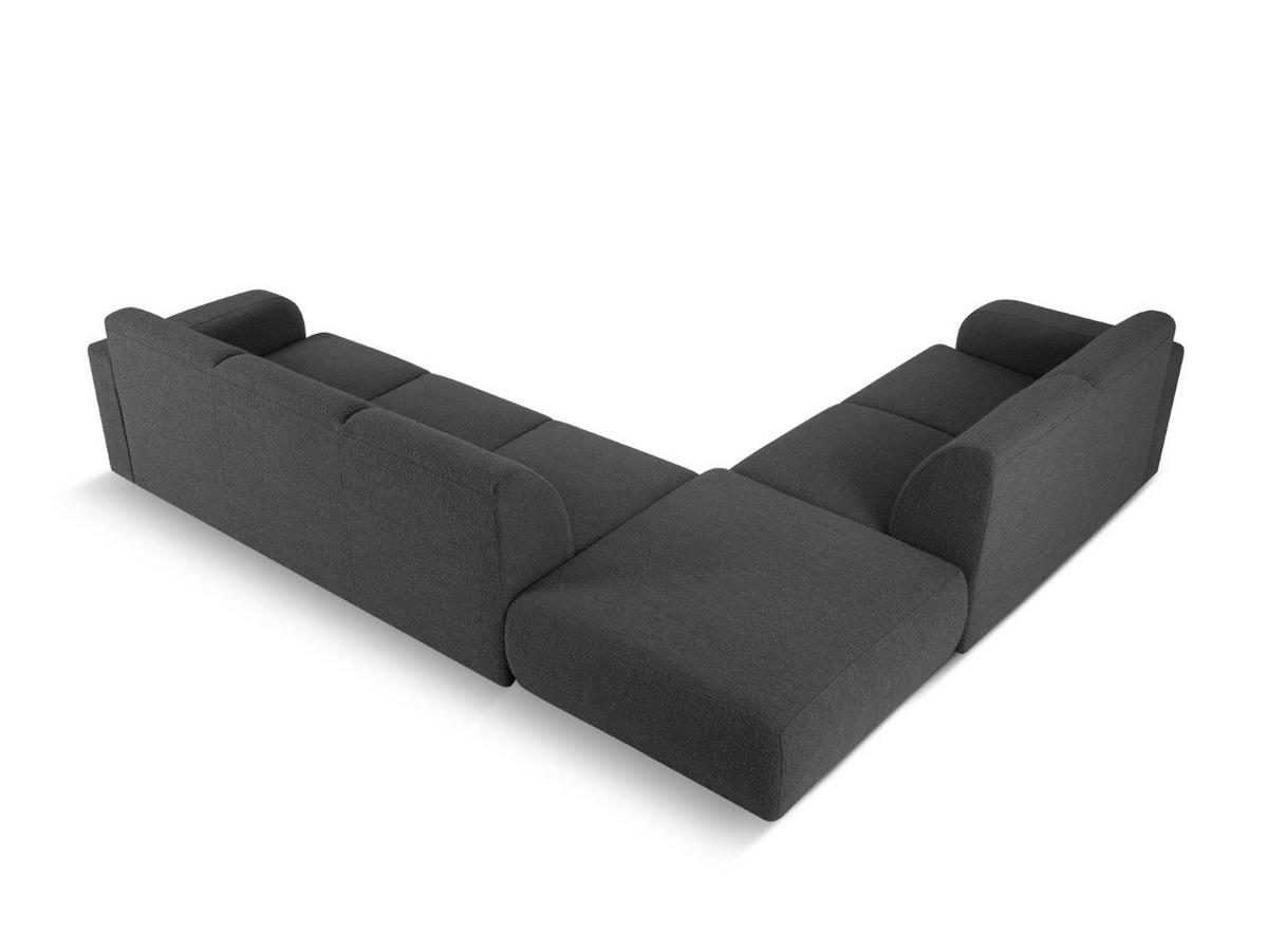 ECKSOFA links Molino aus Boucle dunkelgrau 6 Sitzplätze - Dunkelgrau, Textil (250/315cm) - Micadoni