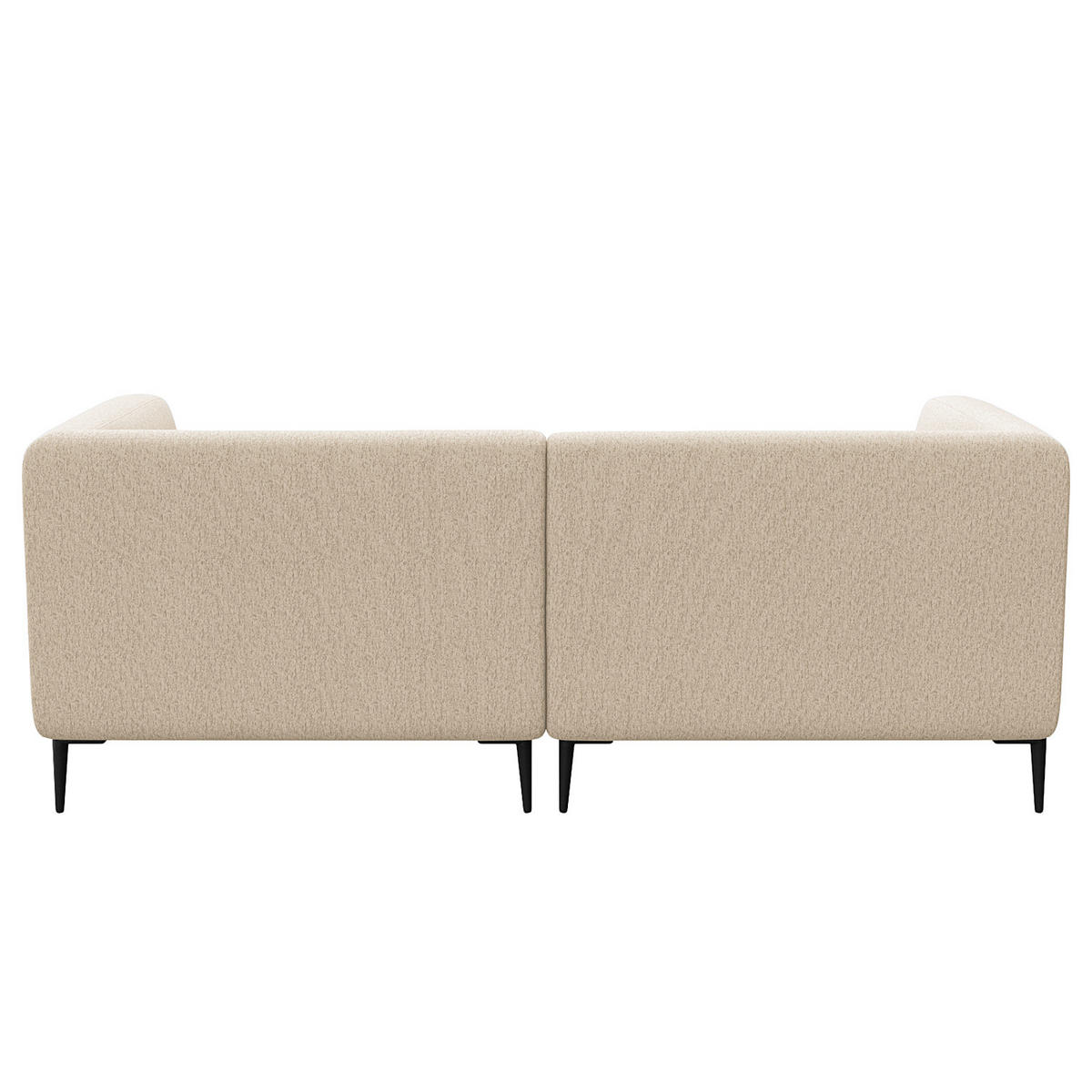 1,5-SITZER ECKSOFA mit Longchair - Beige/Schwarz, Textil/Metall (211/148cm) - home24
