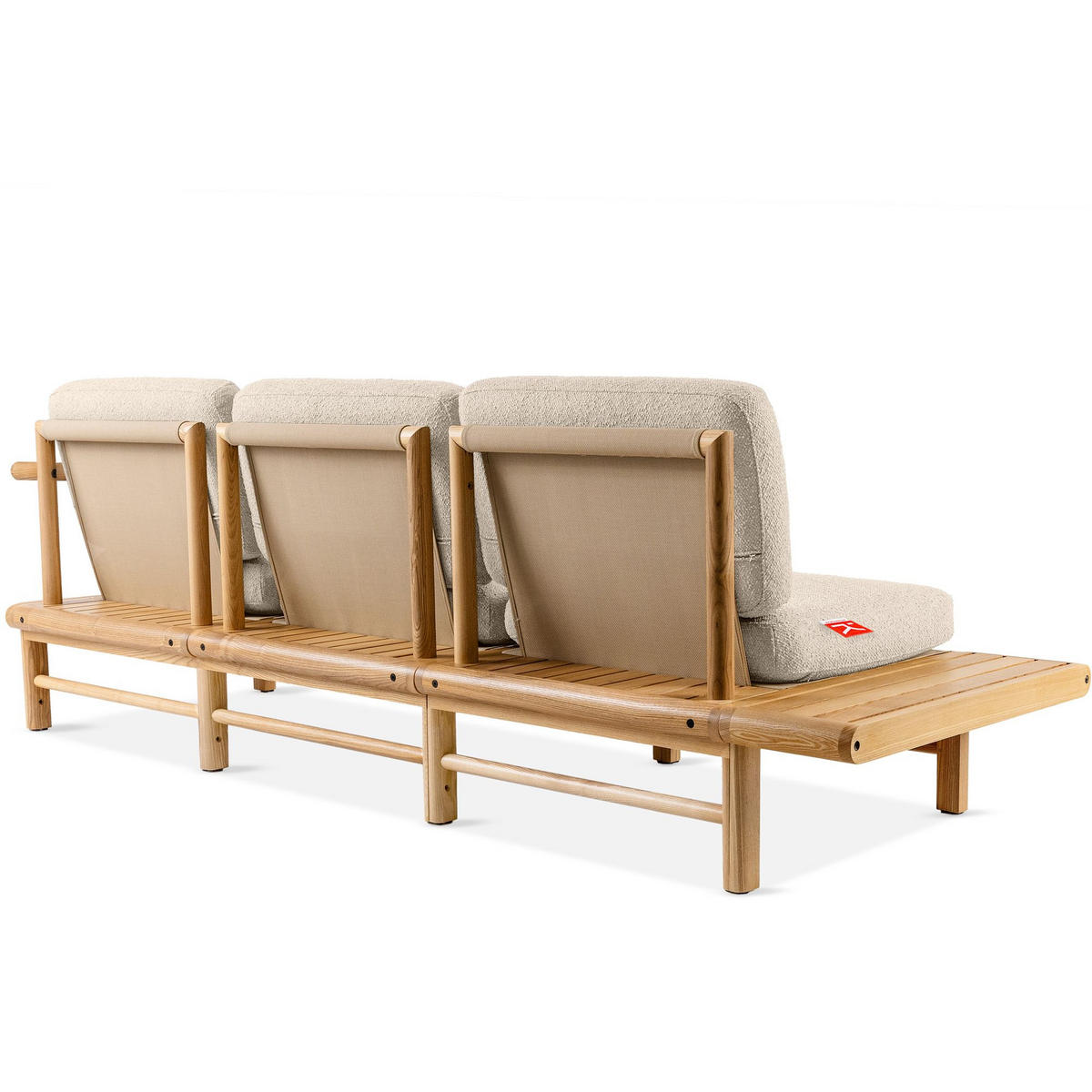 GARTENSOFA ATREDA 3-Sitzer, mit Ablage - Creme, Holz/Textil (245/74/80cm) - KONSIMO®