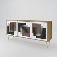 SIDEBOARD SHADOW SYNCHRONY, Eicheneffekt, 164,5x42x77,5 cm, 3 Türen - Eichefarben/Buchefarben, Holzwerkstoff/Buchenholz (164.5/77.5/42cm) - SpaceRebels