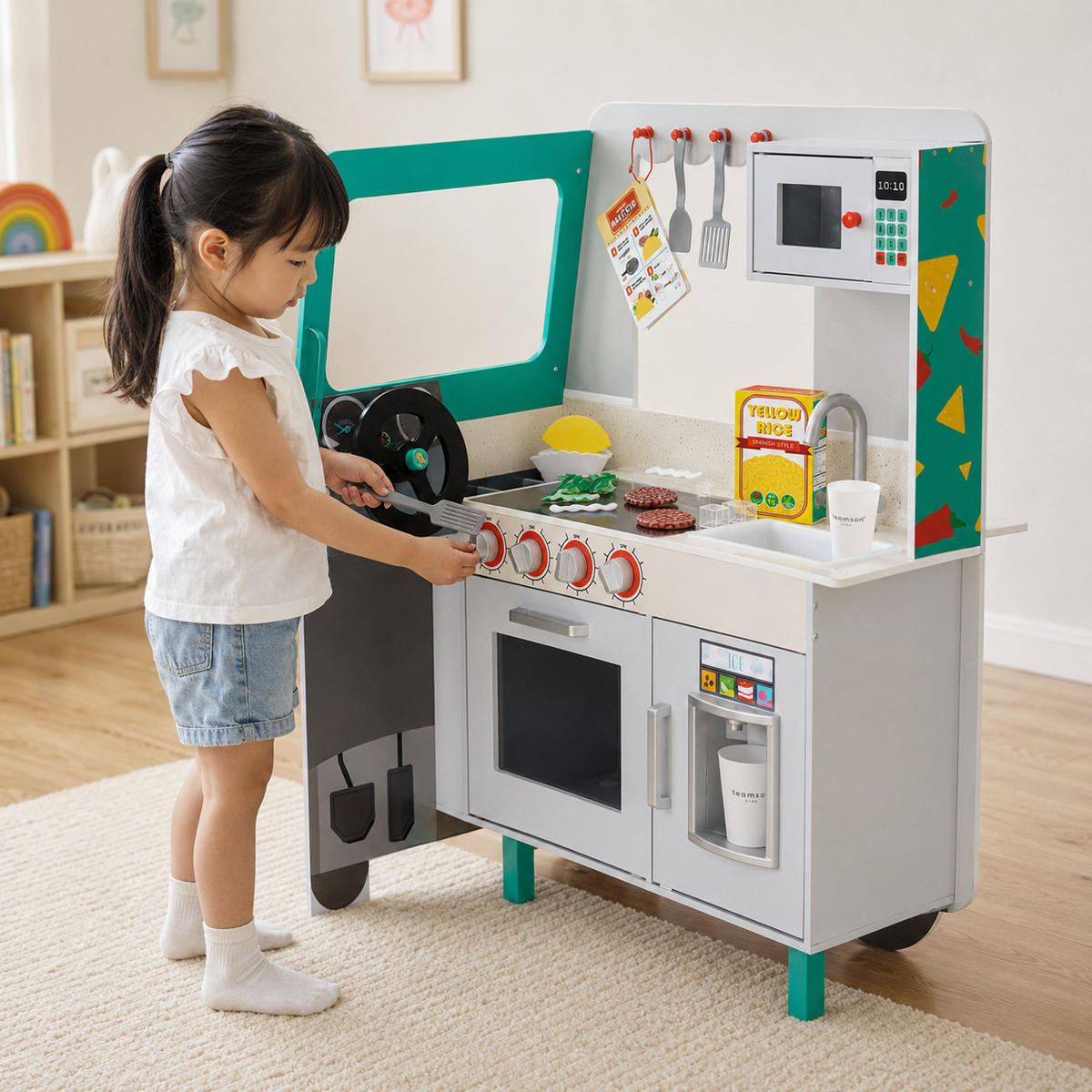TACO-TRUCK Spielset, Mehrfarbig, 96cm - Multicolor, Holz (81/96/61cm) - Teamson Kids