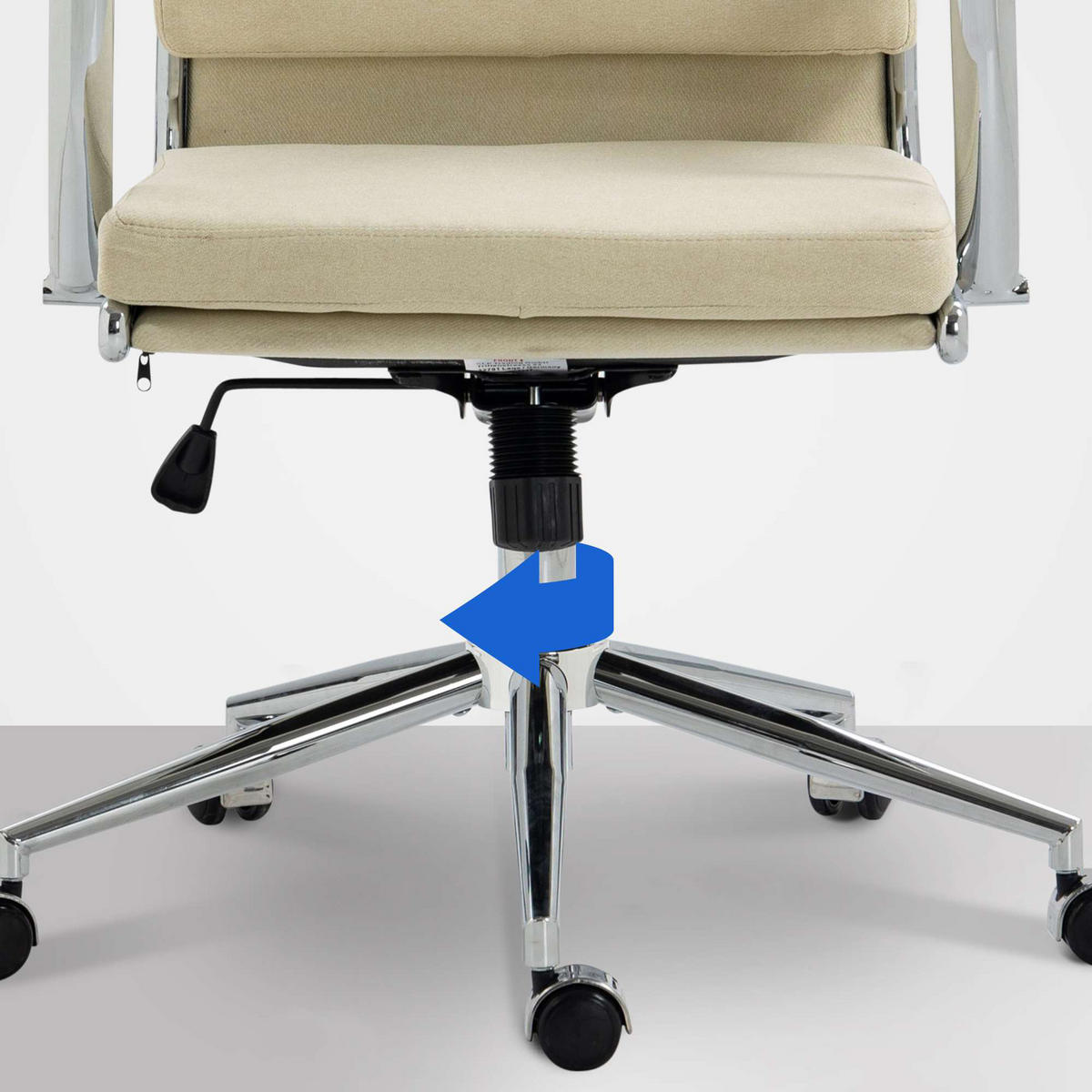 BÜROSTUHL Cyron Stoff creme - Chromfarben/Creme, Textil/Metall (61/115/65cm) - TPFLiving