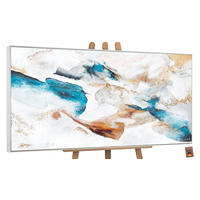 GEMÄLDE Smaragd Schattenfugenrahmen Weiß 140x70 cm - Weiß, Holz (140/70cm) - YS-art gallery