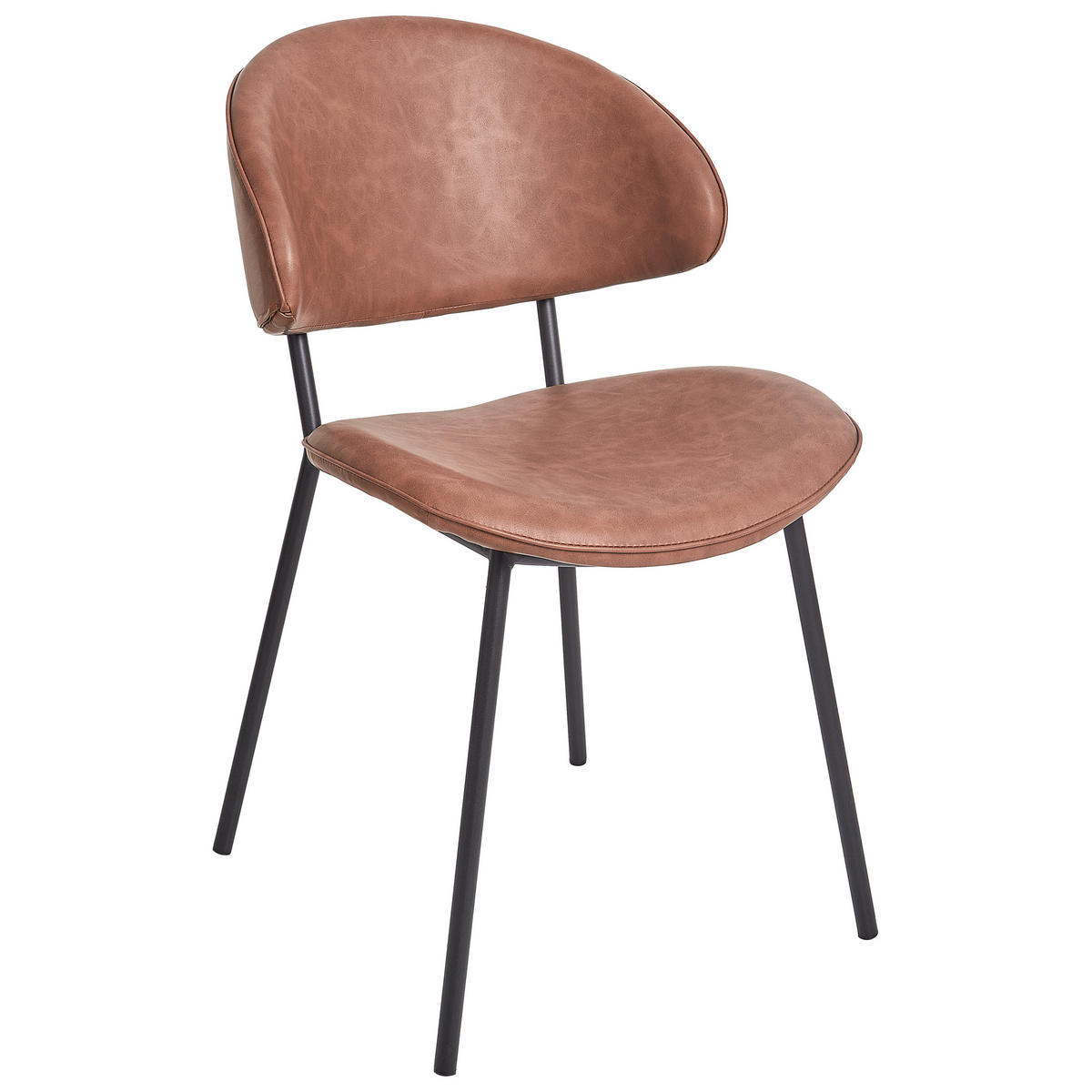 JÍDELNÍ ŽIDLE 2 ks sada Umělá kůže Hnědá Kiana - hnědá, plast (50/81/59cm) - Beliani