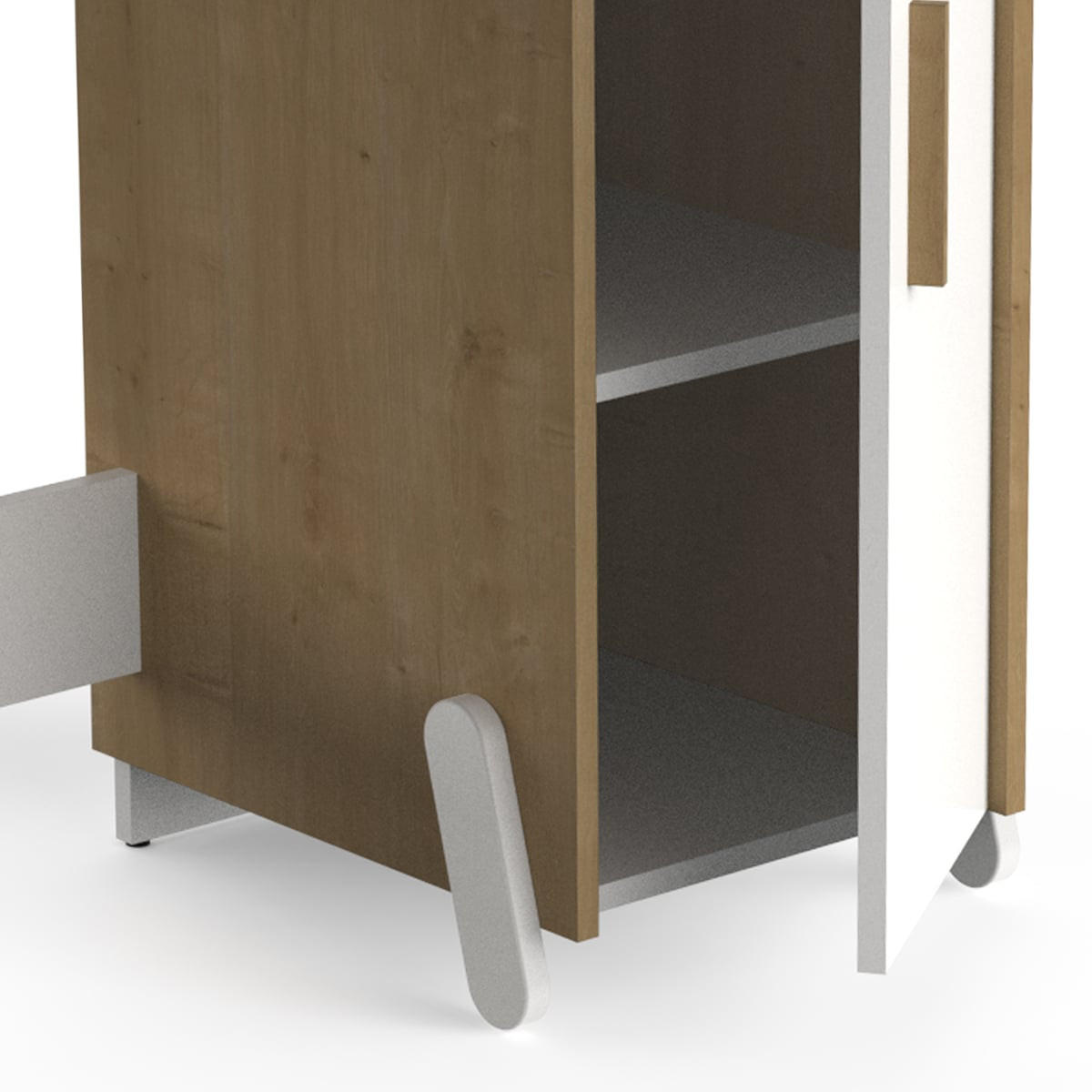 SCHREIBTISCH 1 Fach und 1 Tür B134,8 cm - NAILI - Weiß, Holzwerkstoff (50/103.4/52.5cm) - Calicosy