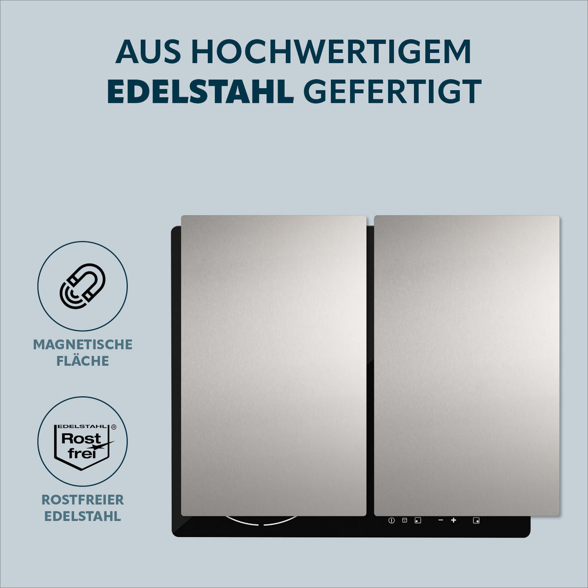 HERDABDECKPLATTE, silber, Edelstahl - Edelstahlfarben, Metall (27.5/48/27.5cm) - bremermann